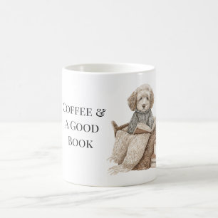 Caneca De Café Café & Uma Boa Leitura Cesta de Cachorro