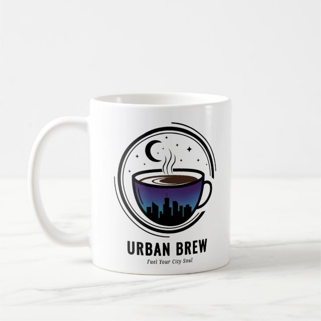 Caneca De Café Café Urbano da Silhueta da Cidade (Esquerda)