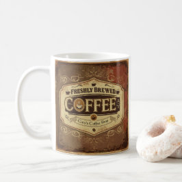 Caneca De Café Café Vintage Personalizado Mug - Freshly Brew