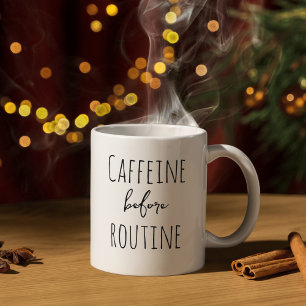 Caneca De Café Cafeína Antes de Routine Funny Coffee Lover Design