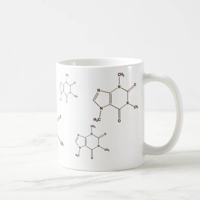 Caneca De Café cafeína, cafeína, cafeína, cafeína, caffein… (Direita)