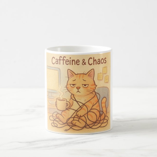 Caneca de Café Cafeína e Caos (Centro)