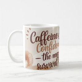 Caneca De Café Cafeína e Confiança - Mãe Engraçada Coffee Mug
