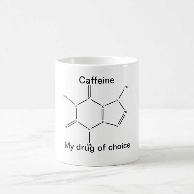 Caneca De Café Cafeína: minha droga da escolha (Centro)