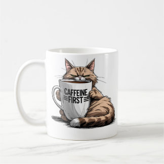 Caneca de Café 'Cafeína Primeiro' para Amantes de 