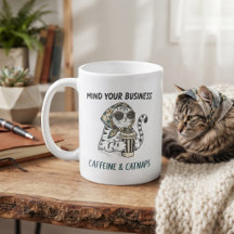 Cafeína & Sonecas Gato Antigo Amante de Café