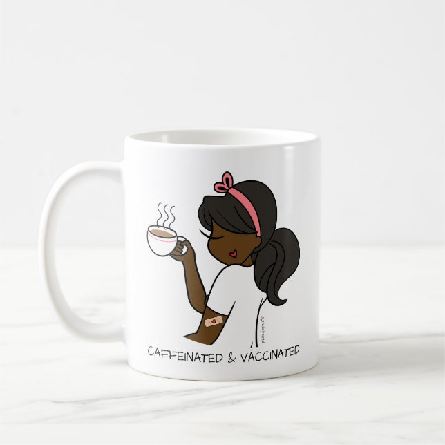 Caneca De Café Cafeinado Personalizado e Café Vacinado (Esquerda)