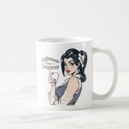 Caneca De Café Cafeinato e Conquor Retro Glamoroso