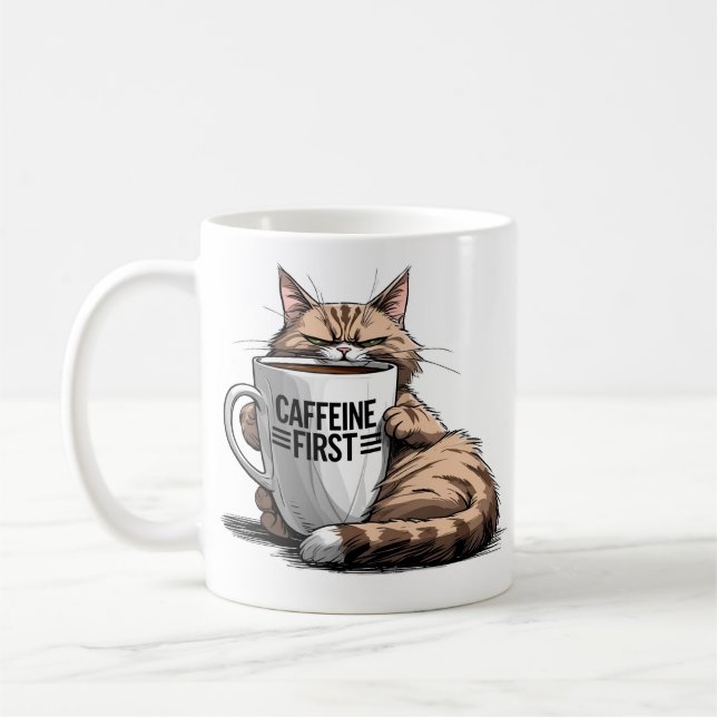 Caneca De Café Cafeine First Coffee Mug para Amantes Grumpy Café (Esquerda)