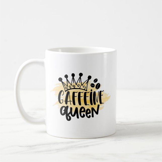Caneca De Café Cafeine Queen Coffee Mug - Engraçado presente para (Esquerda)