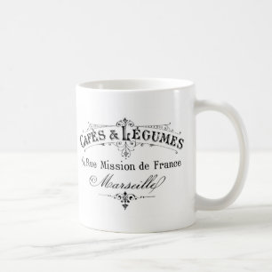 Caneca De Café cafés e leguminosa franceses da tipografia do