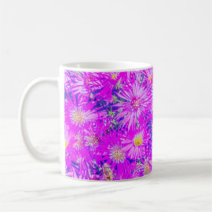Caneca De Café Cafezal, Flores De Fuchsia De Azul