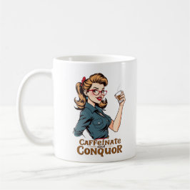 Caneca De Café Caffeinato e Conquor Sassy Retro