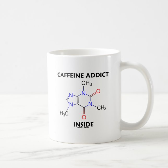Caneca De Café Caffeine Addict Dentro (Caffeine Molecule) (Direita)