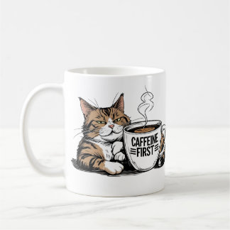 Caneca De Café Caffeine First Coffee Mug for Grumpy Coffee Lovers
