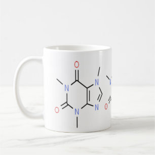 Caneca De Café "Caffeine Molecule Chemistry"