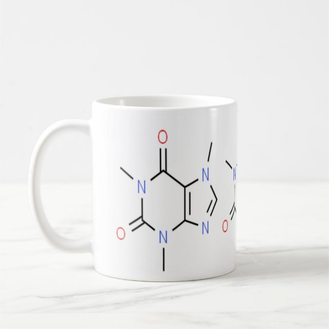 Caneca De Café "Caffeine Molecule Chemistry" (Esquerda)