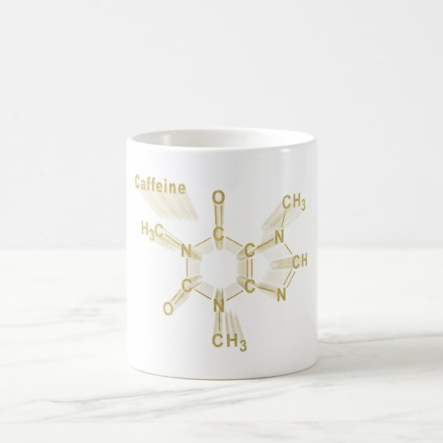 Caneca De Café Caffeine Structural chemical formula gold (Centro)
