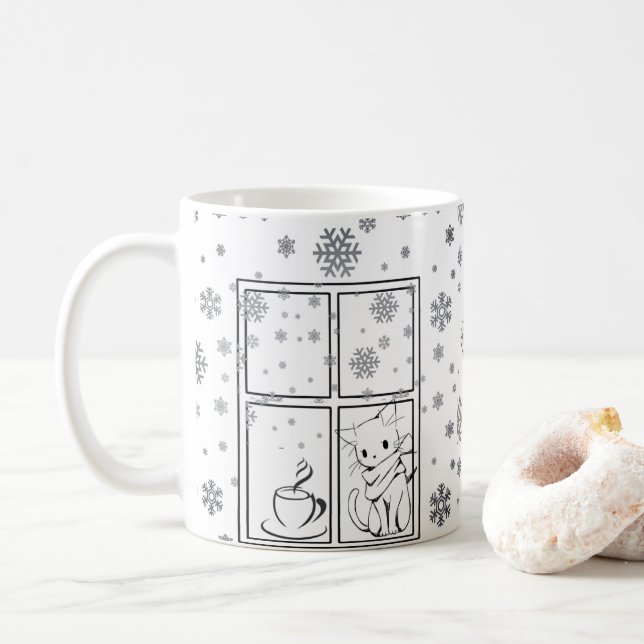Caneca De Café Caffeine & Whiskers Mug (Com Donut)