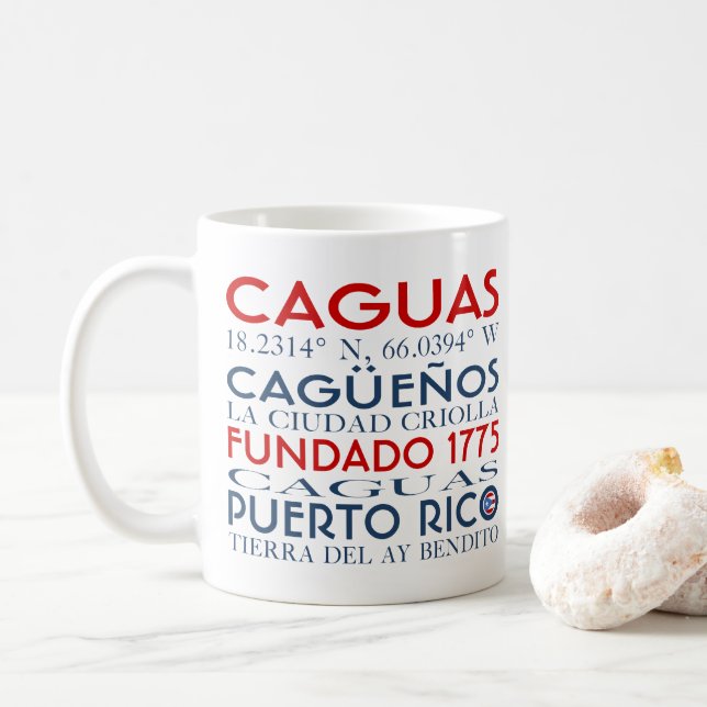 Caneca De Café Caguas, Porto Rico (Com Donut)