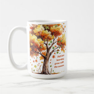 Caneca De Café Caia No Aprendizado – Outono Inspirador