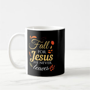 Caneca De Café caia por jesus ele nunca deixa christian jesus aut