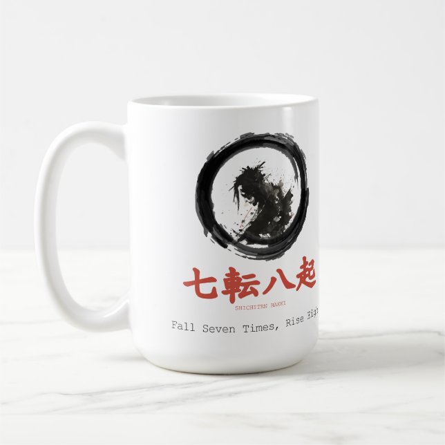 Caneca De Café Caia Sete Vezes, Levante Oito Zen Karate (Esquerda)