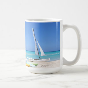 Caneca De Café Caiaque, catamarãs e praia cubana de Kayaks