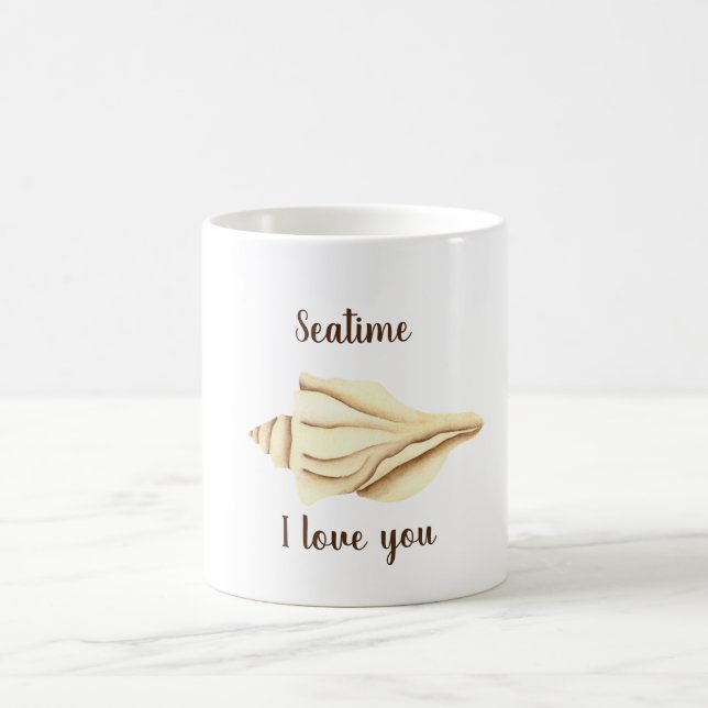 Caneca De Café Cãibra-branca-romântica Seatime Shell Coffee Mug (Centro)