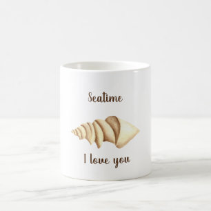Caneca De Café Cãibra-branca-romântica Seatime Shell Coffee Mug