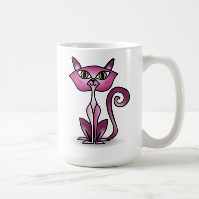 Caneca De Café Cãibra Crazy Pink Cat Classic (Direita)