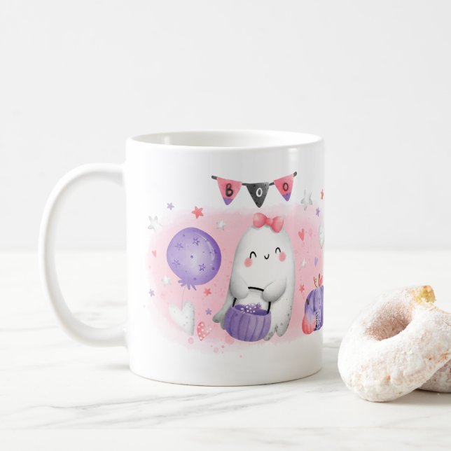 Caneca De Café Cãibra-rosa-café-rosa-de-bruxas (Com Donut)