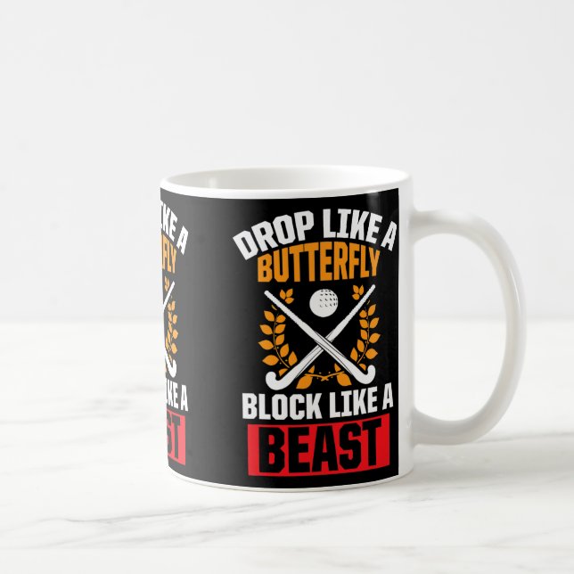 Caneca De Café Caída De Hockey De Campo Como Um Bloco De Borbolet (Direita)
