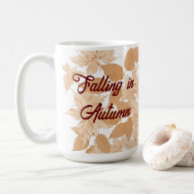 Caindo no outono, folhas de Mug