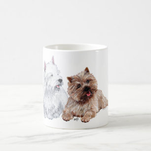 Caneca De Café Cairn Marrom e Terriers Westie