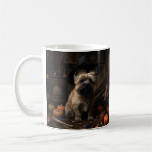 Caneca De Café Cairn Terrier Abóboras Dia das Bruxas Assustador
