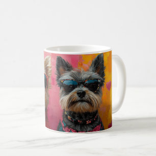 Caneca De Café Cairn Terrier Com Rosas do Coração Dia dos Namorad
