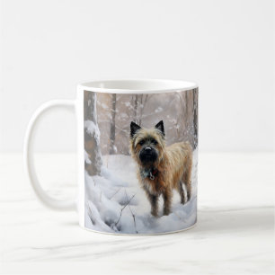 Caneca De Café Cairn Terrier Deixe Nevar Natal