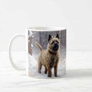Caneca De Café Cairn Terrier Deixe Nevar Natal