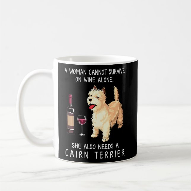 Caneca De Café Cairn Terrier E Vinho Cachado (Esquerda)