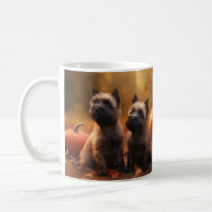 Caneca De Café Cairn Terrier Puppy Autumn Delight Pumpkin