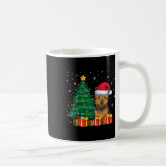Caneca De Café Cairn Terrier Santa Hat - Luzes de Natal