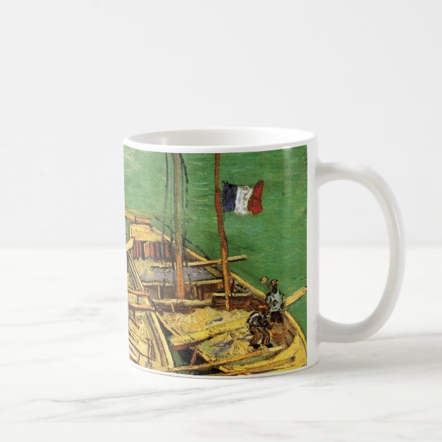 Caneca De Café Cais de Van Gogh com Homens Descarregando Barcaças (Direita)