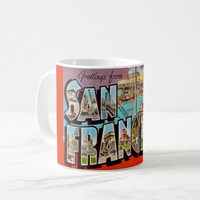 Caneca De Café Cais do Pescador de São Francisco (Frente Esquerda)
