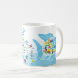 Caneca De Café CAIS K, Vermelho/Dourado