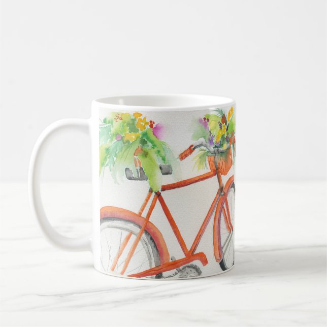 Caneca De Café Caixa de Flores de Bicicleta (Esquerda)