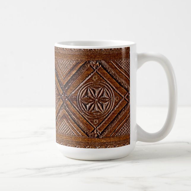 Caneca De Café Caixa de madeira esculpida russa (Direita)