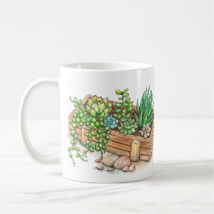 Caneca De Café Caixa de Plantador Suculente