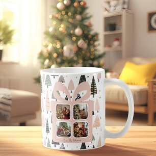 Caneca De Café Caixa de Presente Personalizada de Natal Rosa Mode