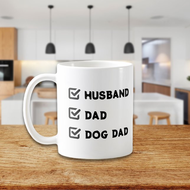 Caneca De Café Caixa De Seleção Simples, Marido, Pai, pai Cachorr (Simple Cute Checkbox Husband, Dad, Dog dad Coffee Mug)